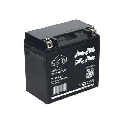 Аккумулятор стартерный для мототехники SKN YTX14-BS (12V/12Ah/200A ) [CT