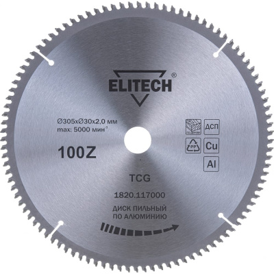 Диск пильный по алюминию (305х30х2 мм; 100Z) ELITECH