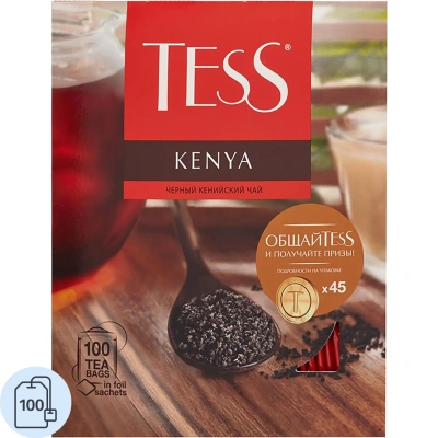 Чай TESS "Kenya" черный кенийский, 100 пакетиков в конвертах по 2 г, 1264-09