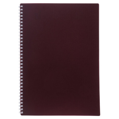 Тетрадь обложка пластик, А4, 80 л., гребень, клетка, HATBER, "VELVET" Бордо, 081564, 80Т4В1гр 01606