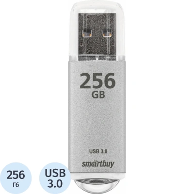 Флеш-память Smartbuy UFD 3.0/3.1 256 GB V-Cut Silver (SB256GBVC-S3)