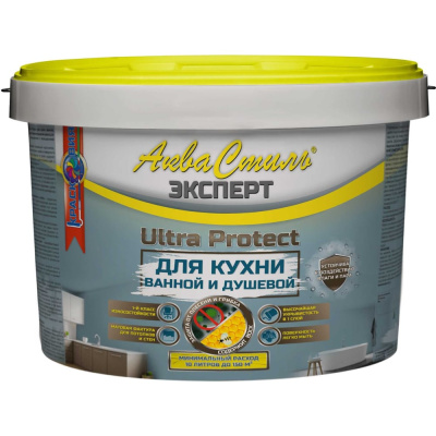 Краска для стен и потолков Красковия Аквастиль эксперт «ultra protect» кухни-ванные "база а" 10л