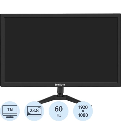 Монитор ExeGate 23.8 EB2400 TN 1920x1080 60Hz D-Sub HDMI VESA(EX294424RUS)