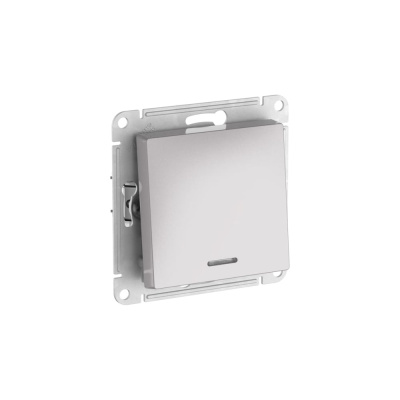 1-клавишный выключатель с подсветкой Systeme Electric ATLASDESIGN, сх.1а, 10АХ, мех., быстрозажимные клеммы, алюминий