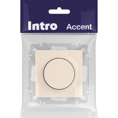 Светорегулятор Intro Accent 640102 поворотный, 600Вт 230В, IP20, СУ, слоновая кость