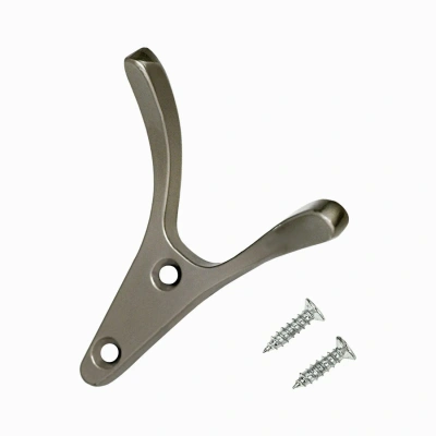 Вешалка настенная УЗК_Крючок двухрожковый StahlBuro 206SN(16164)мат.никель