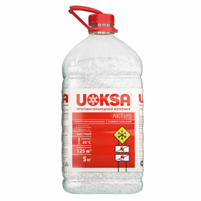Противогололедный материал UOKSA Актив - 30 C, 5 кг, бутылка