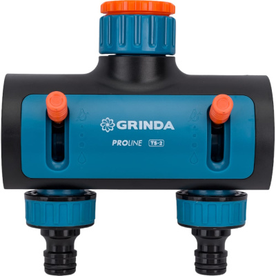Двухканальный распределитель с внутренней резьбой GRINDA PROLine TS-2, 3/4"-1"