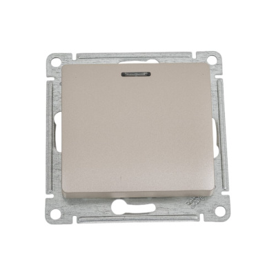 Переключатель Systeme Electric Glossa Платина 1-клавишный с подсветкой, сх.6а, 10AX SE