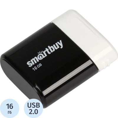 Память Smart Buy "Lara" 16GB, USB 2.0 Flash Drive, черный