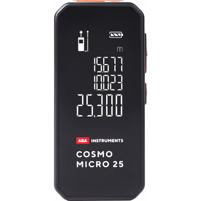 Лазерный дальномер ADA Cosmo MICRO 25 А00670 – самый компактный и удобный дальномер серии COSMO с минимальным набором