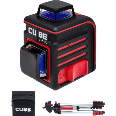Лазерный уровень ADA Cube 2-360 Professional Edition А00449 проецирует 2 линии на 360 градусов: горизонтальную и
