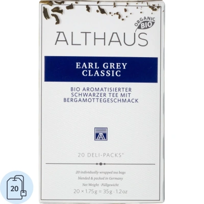 Чай ALTHAUS "Earl Grey Classic" черный, 20 пакетиков в конвертах по 1,75 г, ГЕРМАНИЯ, TALTHB-DP0031