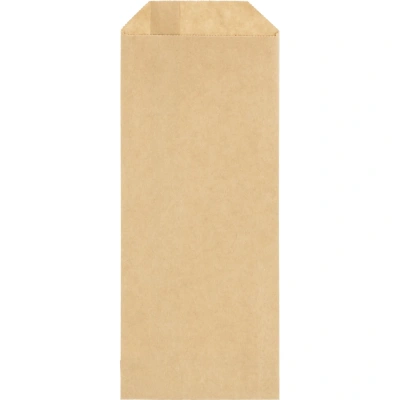 Пакет бумажный 80x20х220, 70 гр/м2, крафт, коричневый, 500 шт/уп