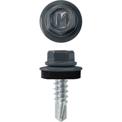 Кровельный саморез Daxmer 4,8x19 RAL 7016 сверло №2, 400 шт
