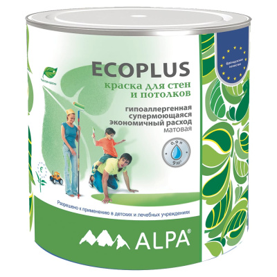 Краска акриловая экологичная ALPA ECOPLUS 0.9 л/1.44 кг