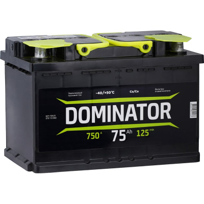 Аккумулятор DOMINATOR 6 СТ 75 Ач 0 LR, 750 А ССА