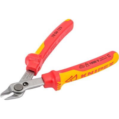 Прецизионные бокорезы KNIPEX Electronic Super Knips VDE, без фаски, L-125 мм, INOX
