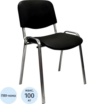 Стул КО_EChair Rio(ИЗО) РС01.00.10 к/з чер гладкая 201, каркас под хром