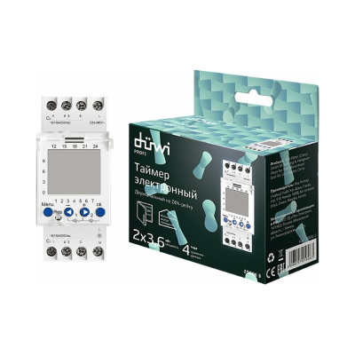 Двухканальный цифровой таймер на DIN-рейку duwi 25806 3