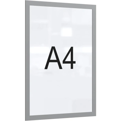 Рамка магнитная настенная Attache А4 ПЭТ, серая, 5шт/уп
