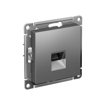Механизм Systeme Electric (ранее Schneider Electric) серии AtlasDesign в цвете сталь розетки компьютерной с разъёмом