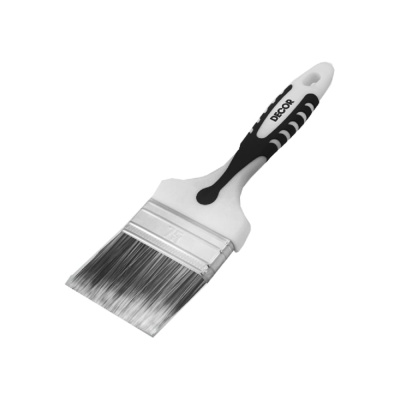 Кисть DECOR Black White PREMIUM универсальная, 100x15мм, серебристая щетина, 2К ручка 860-100