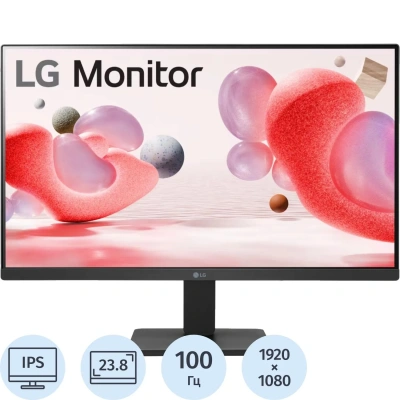 Монитор LG24MR400-B/24MR400-BA.CRURMV/23,8/FHD/IPS/100Hz/250cd/5ms/HDMI/VGA