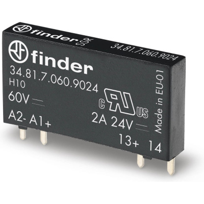 Набор Ультратонкое твердотельное реле FINDER 348170249024 20шт; монтаж на печатную плату; выход 6A(24В DC); вход 24В DC