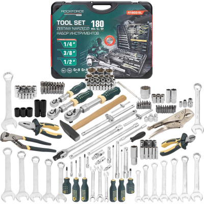 Набор инструментов Rockforce RF LIGHT-41802-5L(66662) 180 предметов 1/4, 3/8, 1/2 (6гр.)