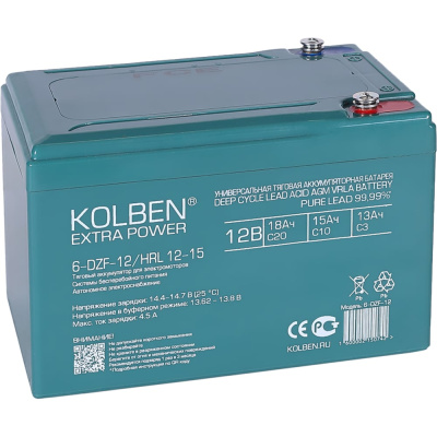 Тяговый аккумулятор KOLBEN 6-DZF-12 6-DZF-12_HRL-12-15