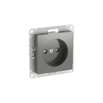 Розетка Systeme Electric ATLASDESIGN без заземления со шторками, 16А, мех., быстрозажим. клем., сталь