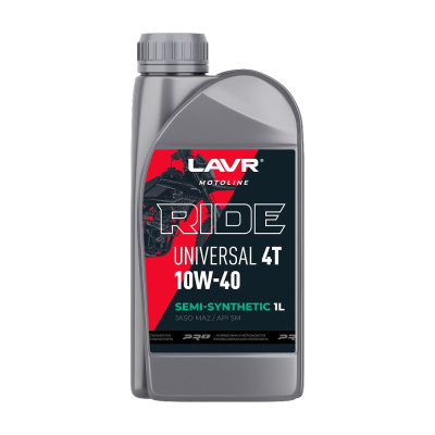 Моторное масло LAVR MOTO RIDE UNIVERSAL 4T 10W40 SM, 1 л