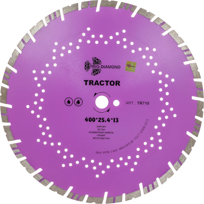 Диск алмазный отрезной TRIO-DIAMOND 400*25,4*14 серия Tractor TR710