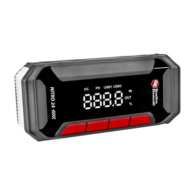 Пусковое устройство QUATTRO ELEMENTI Nitro 24 (12В, 24000 мАч, 2000 А, Type-C, USB-A, дисплей, фонарь 919-272