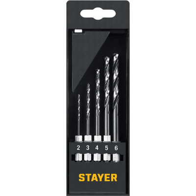 Набор сверл по металлу для винтовертов и шуруповертов STAYER Impact Ready НЕХ-1/4, 5 шт