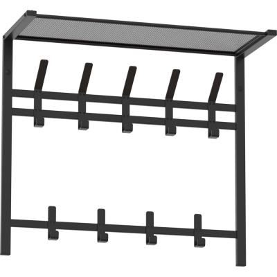 Вешалка ЗМИ с полкой 2-х ярусная Торонто 22, hanger with shelf черный ВСПТ22 Ч