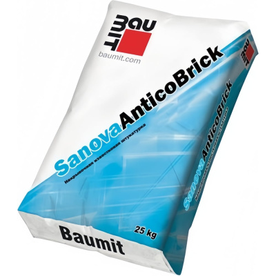 Кладочный раствор BAUMIT Baumit Sanova AnticoBrick М25 для реставрации памятников архитектуры, 25 кг Sanova AnticoBrick