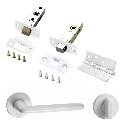 Комплект для межкомнатной двери PAULINIDOR ручки 546-06 slim + защелка 5-45PL + завертка AL 06 slim + задвижка BK45 +