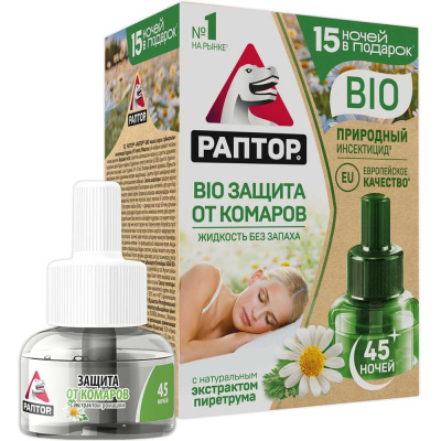 Жидкость от комаров BIO с экстрактом ромашки РАПТОР 30 ночей
