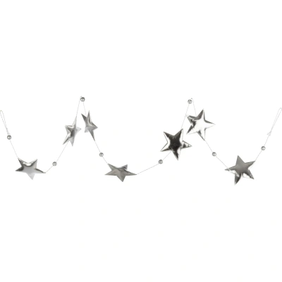 Бусы новогодние Magic Time Серебристые звезды 170x1.5 см