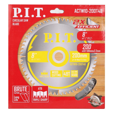 Диск пильный по дереву P.I.T. 200x32/30x2.2 мм 48T, тип зуба ATB