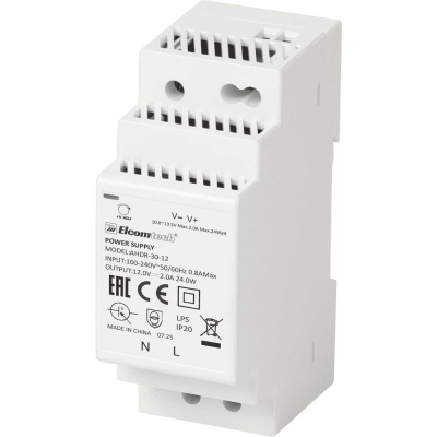 Блок питания ELCOMTECH A HDR-30-12 AC/DC на DIN рейку 24W 12V 2A 2х модуль