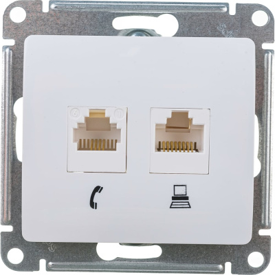 Двухместный механизм розетки Systeme Electric