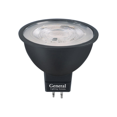 Лампа светодиодная General Lighting Systems софит, 50*48, GLDEN-MR16-8-230-GU5.3-3000, рассеиватель диффузор, 500 Лм