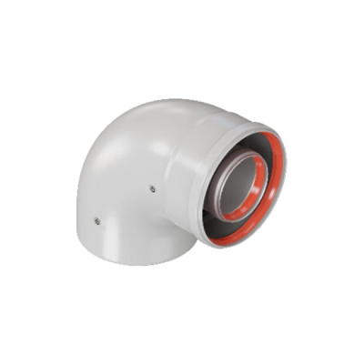 Отвод промежуточный ROMMER INOX Line традиционный коаксиальный D60/100, 90° (мама/папа)