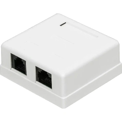 Розетка настенная TWT TWT-SM2-4512-WH, RJ-45 кат.5е + RJ-12, UTP, белая