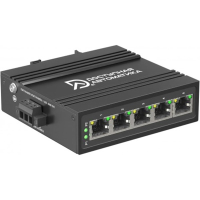 Коммутатор неуправляемый Доступная Автоматика 5 портов RJ45 100Мбит на DIN-рейку, двойное питание 12-58В DC DASW-205