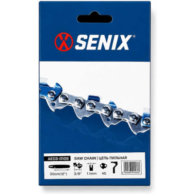 Цепь пильная SENIX 12” (30 см), шаг 3/8”, паз 1.1 мм, 45 звеньев