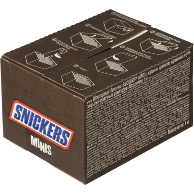 Шоколадный батончик Snickers Minis с карамелью, арахисом и нугой, 1кг